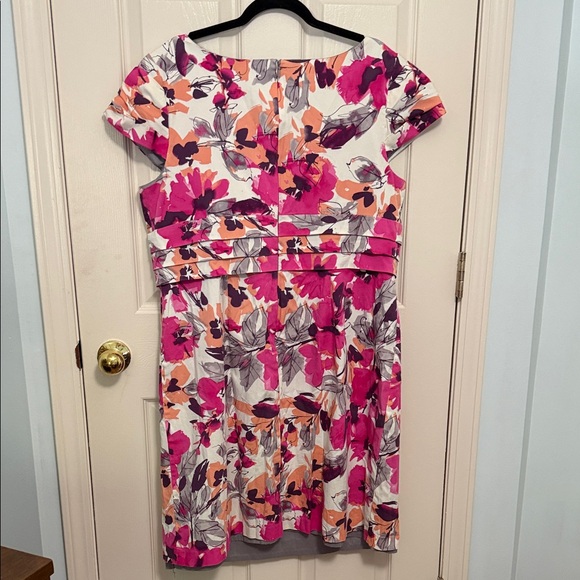 Adrianna Papell Pink and Purple Floral Midi Dress - Picture 3 of 3